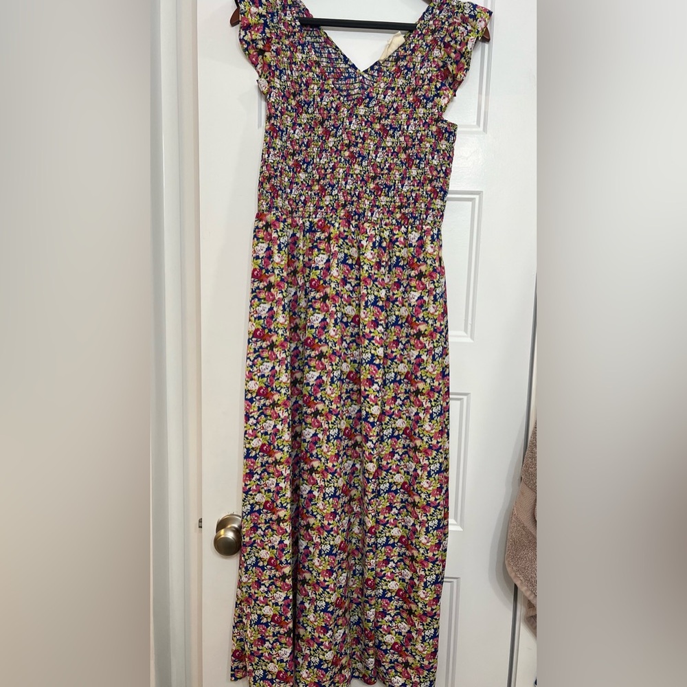 MELLODAY Pink and Red Maxi A-Line Skirt